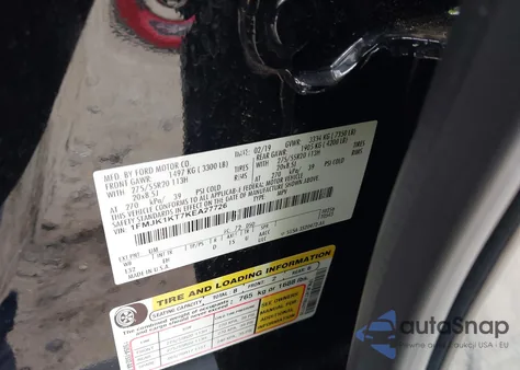 2019 Ford Expedition Max Limited z USA, uszkodzony, nr VIN 1FMJK1KT7KEA27726